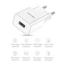 USAMS CC060 Phone Charger Adapter 2.1A Single Port Fast Charging Charger EU Plug