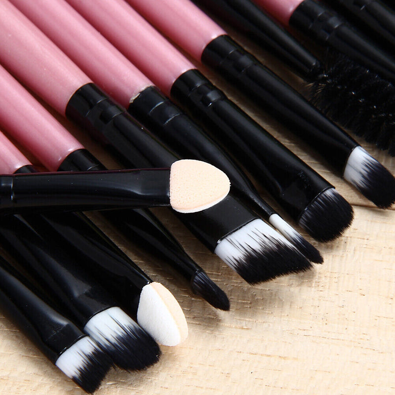 15pcs Eye Shadow Makeup Brush Set Eyes Make Up Eyebrow Brushes?Pink Black?