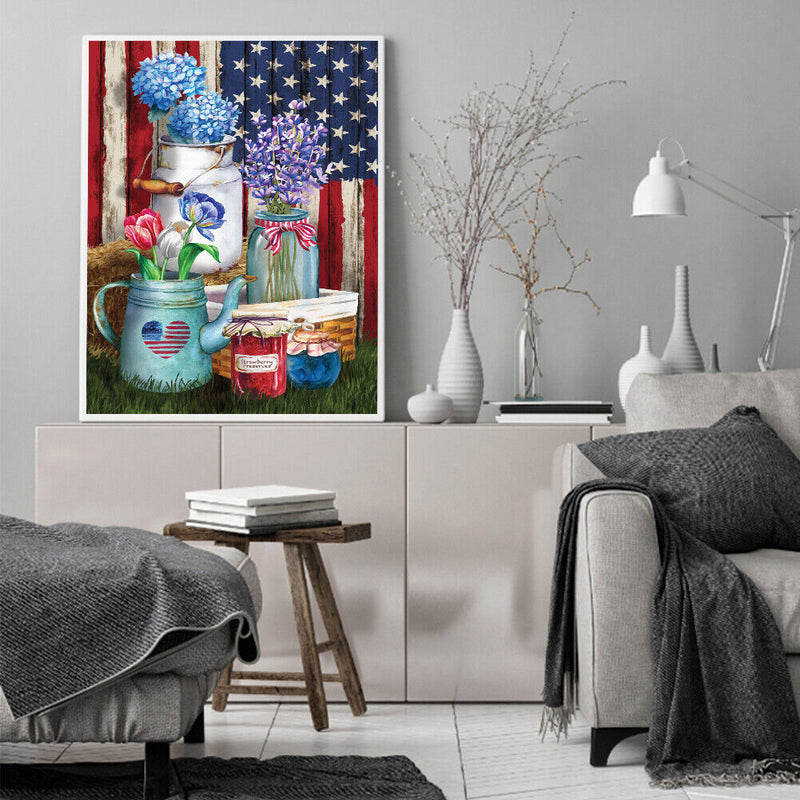 Flower Oil Paint By Numbers DIY Handpainted on Canvas Wall Art Picture Unframed