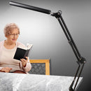 LED Folding Long Arm Eye Protection Reading Study Desk Light (12W Black) Newly