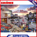 DIY Full Round Drill Diamond Painting Street Houses Drawing