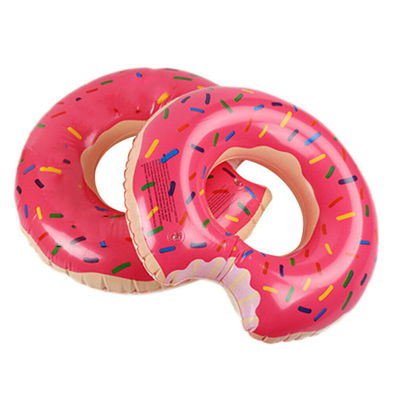 Inflatable Swimming Ring Pink Donut Design Beach Thickening Ring (80cm) Newly