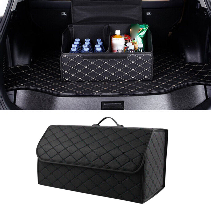 Car Trunk Organizer Multiuse Tools Storage Bag (Large Black+Black Line)