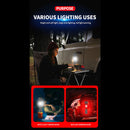 XHP70+COB LED Zoomable Torch 1000lm Waterproof 6 Gears Camping Flashlight