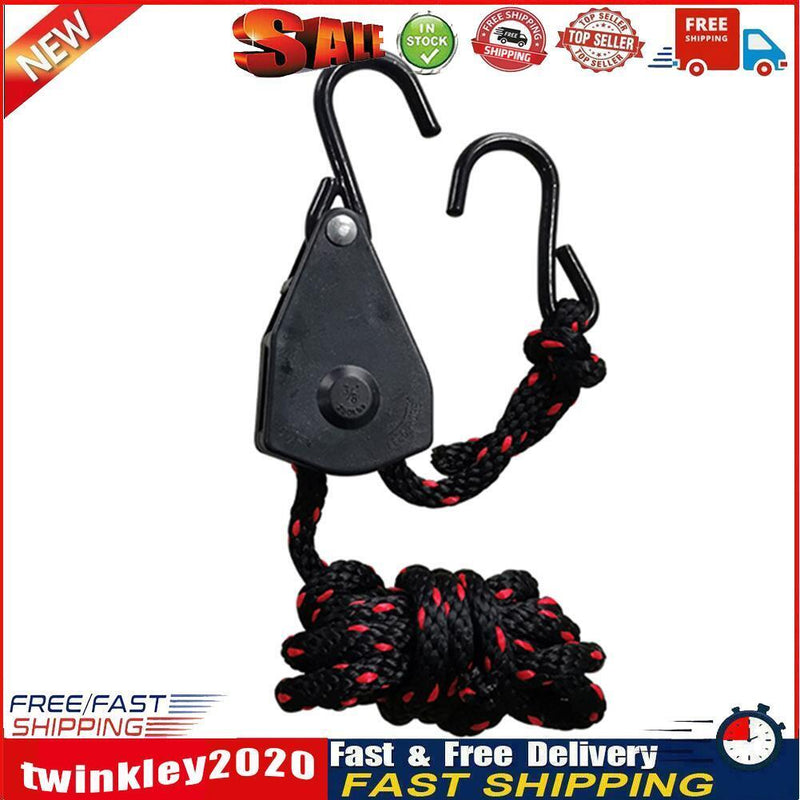 Adjustable Hanging Lanyard Tent Lamp Lifting Pulley Hook (3/8 inch Metal) Newly