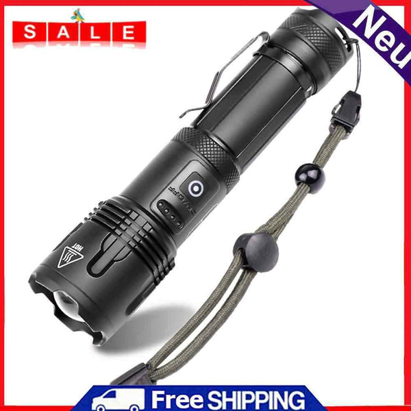 USB Rechargeable XHP99 LED Telescopic Zoom Torch 1800lm Waterproof Flashlight