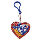 5pcs DIY Diamond Painting Heart Keychain Full Special Shaped Drill (QC001)