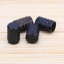 4pcs Aluminum Alloy Car Tire Wheel Tyre Caps Valve Stem Dust Covers (Black)