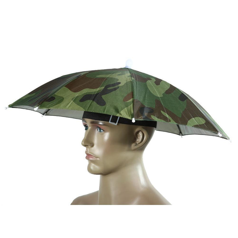 5pcs 55cm Foldable Umbrella Fishing Hiking Hat Cap Camping Headwear (Camo)