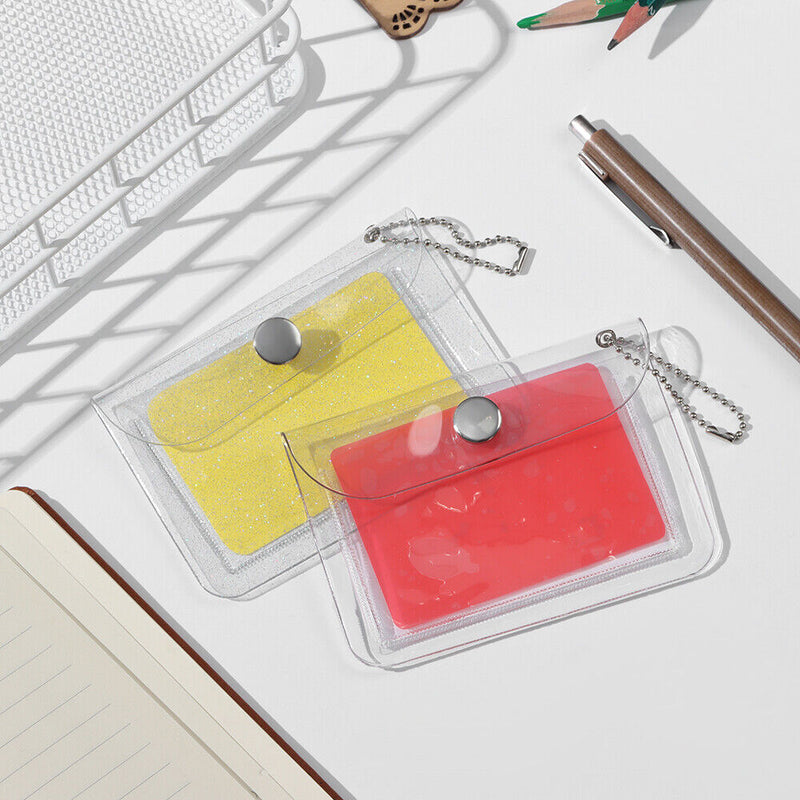 Women Girls Waterproof Bling Transparent Coin Purse Wallet Card Bag Card Pouch