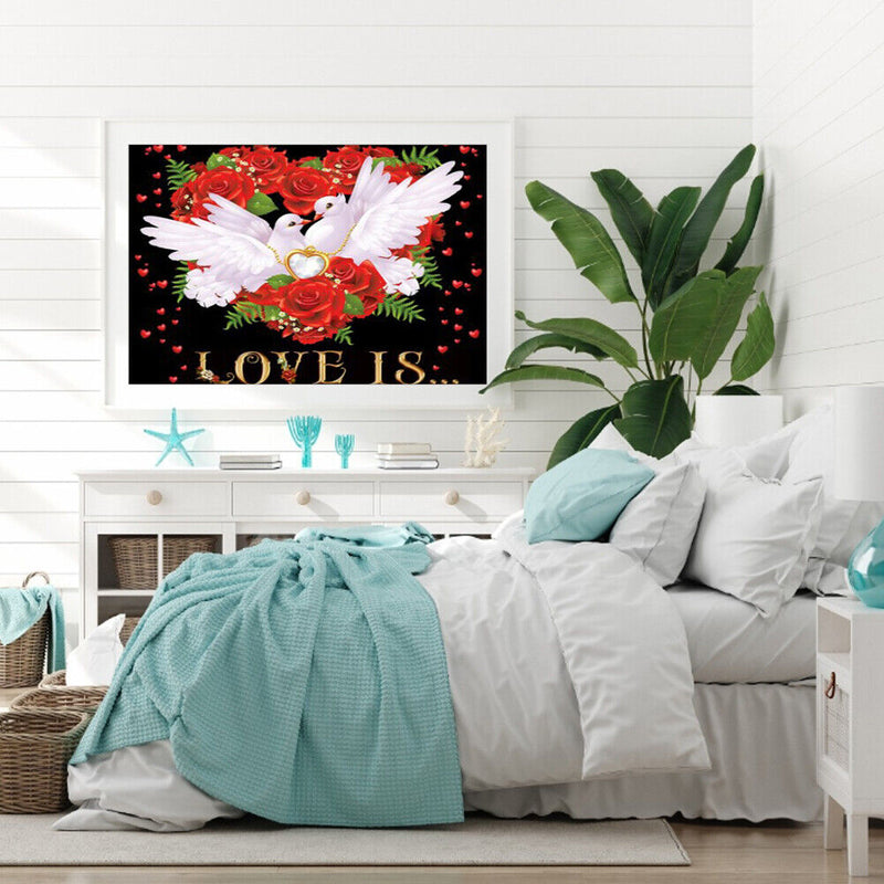 5D Full Round Drill Diamond Painting DIY Peace Dove Picture Rhinestones Craft