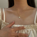 Wedding Gift Women Heart Shaped Necklace Opal Pendant Clavicle Necklace Choker