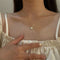 Wedding Gift Women Heart Shaped Necklace Opal Pendant Clavicle Necklace Choker