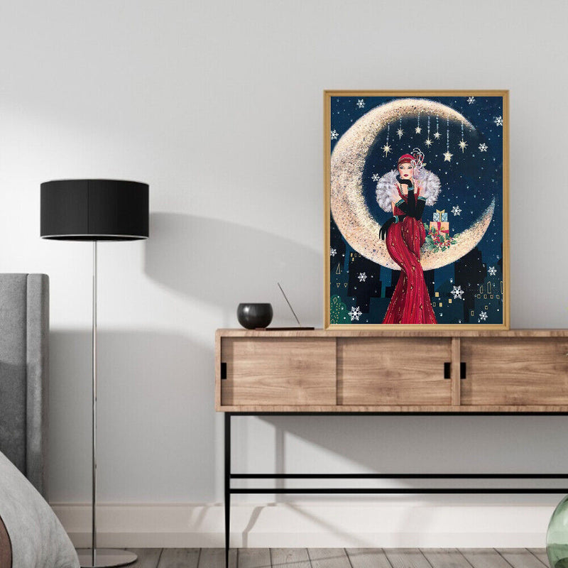 Acrylic Oil Painting By Numbers Moon Women Handmade Digital Picture Home Decor