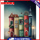 Abstract Book Cabin 5D DIY Full Round Diamond Painting Canvas Rhinestone Artwork