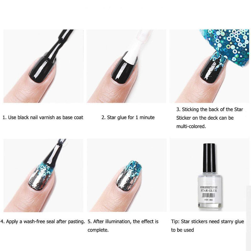 Holographic Nail Art Transfer Stickers Paper Starry Sky Nail Stickers Decorat