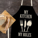 Cutlery Print Kitchen Linen Apron Sleeveless Waterproof Household Cleaning Bibs
