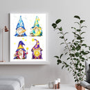 DIY Cross Stitch Partial Embroidery Kit Four Goblin Cartoon Stamped Decor