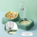 Strawberry Pet Food Bowl Auto Feeder Water Dispenser Raised (Matcha Green) Newly