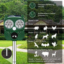 Outdoor Solar Ultrasonic Animal Repeller Dog Sound Alarm Repellent (Green) Newly