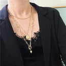 Collar Gothic Rock Hip Hop Coin Pendant Chain Necklace Punk Choker Metal Ball