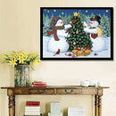 Snowman Christmas Tree DIY Full Drill Round Diamond Painting Embroidery Kit