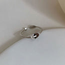 Women Girls Hollow Out Ring Hand Decoration Heart Shape Open Ring Adjustable