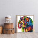 Partial Cross Stitch 14CT Rainbow Dog Counted Embroidery DIY Home Decorations