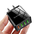 Q4 5.1A 4USB QC3.0 Fast Charging 4 Multi Port Mobile Phone Charger Power Adapter