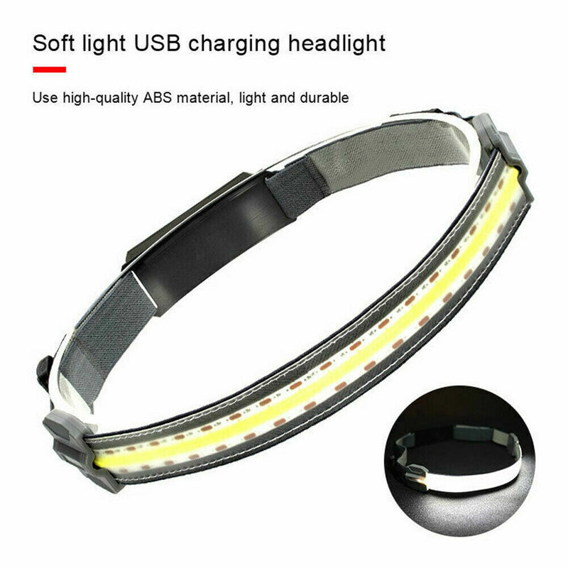 COB+LED Night Running Headlamp Headlight Torch Work Band Bar Head Light T0J7