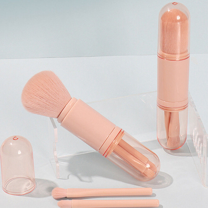 4 in 1 Makeup Brushes Set Telescopic Blush Eyeshadow Cosmetics Brush Tools