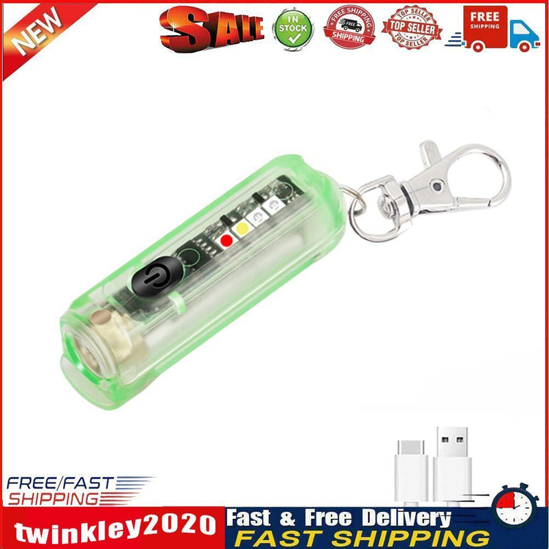 Mini LED EDC Flashlight Fishing Camping Emergency Keychain Lights (Green) Newly