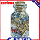 DIY Cotton Thread Castle in Bottle Printed Partial Cross Stitch Needlework Carft
