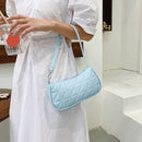 Retro Women Embossed Geometric PU Underarm Shoulder Bag Handbags (Blue)