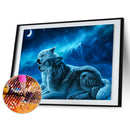 5D DIY Full Drill Diamond Painting 2 Wolves Cross Stitch Embroidery Crafts