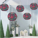 8 inch LED Solar Lantern Waterproof Pendant for Decor (Black Base Flower B)