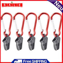 Windproof Outdoor Hiking Camp Tent Awning Fixing Clamp Grip with Carabiner Hook
