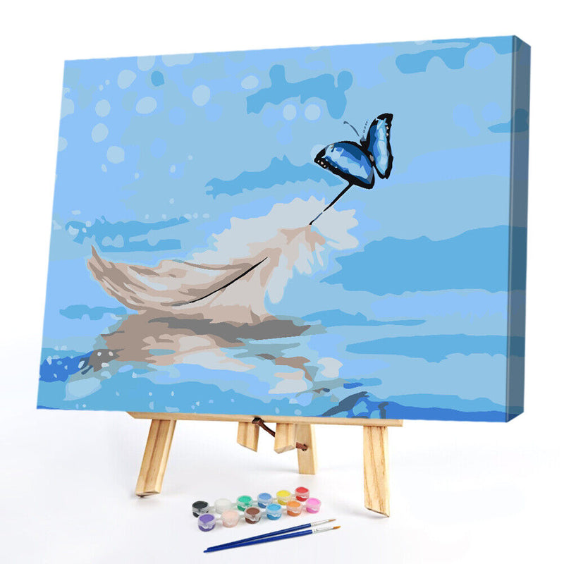 Plume And Butterfly 50x40cm Oil Paint By Numbers Painting SXD216044
