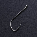 50pcs High Carbon Steel Barbed Fishing Hooks Sea Fishing Bait Holders(No.2)