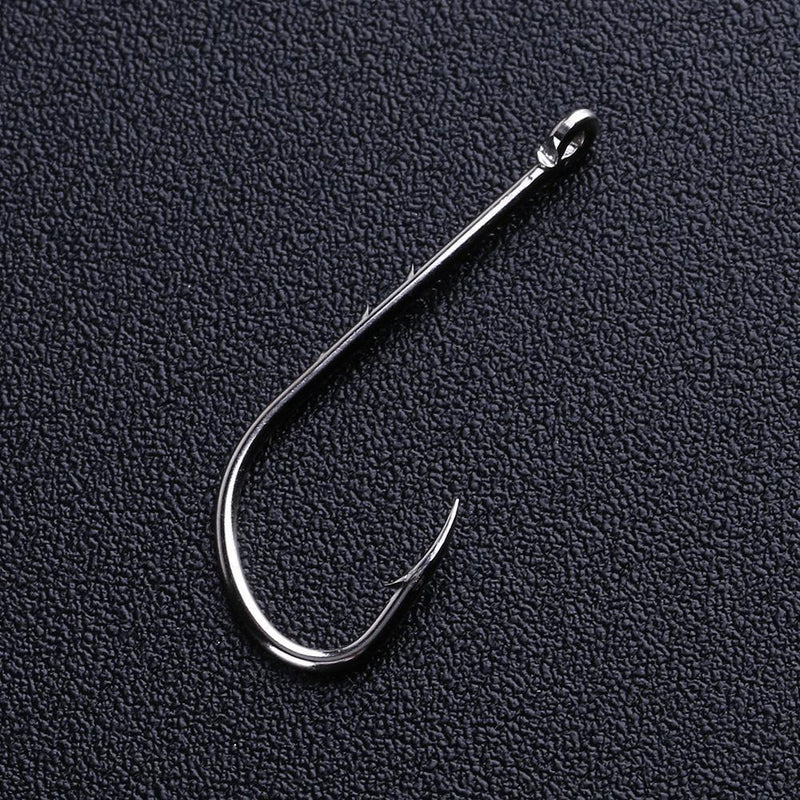 50pcs High Carbon Steel Barbed Fishing Hooks Sea Fishing Bait Holders(No.2)