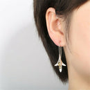 Women Crack Shell Flower Petal Earrings Jewelry Drop Earrings Dangle Stud
