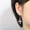 Women Crack Shell Flower Petal Earrings Jewelry Drop Earrings Dangle Stud