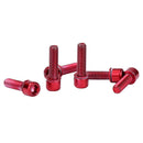 6pcs/set High Carbon Steel M5 Hex Bicycle Holder Bottle Rack Screws (Red)