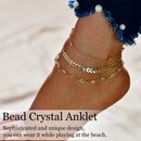 Fashion 3-Layer Anklet Crystal Bead Bracelet For Women X8Z9 2Q6W Jewelry W1Y2