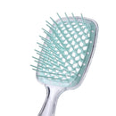 Wide Teeth Air Cushion Comb Scalp Massage Hair Brush (Transparent Blue)