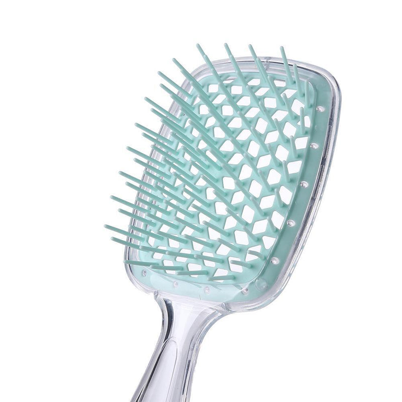 Wide Teeth Air Cushion Comb Scalp Massage Hair Brush (Transparent Blue)