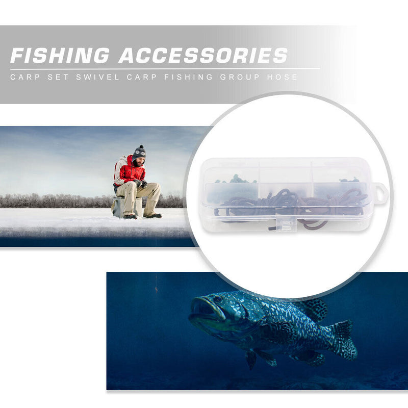 Fishing Gear Carp Fishing Box with Silicone Tube Hook Pins Terminal Tackle Rigs