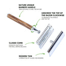 Bamboo Handle Safety Men Shaving Razor Portable Manual Beard Face Shavers Newly