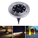 Outdoor Solar Powered 8LED Floor Light Garden Path Landscape Paving Lamp