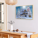 Diamond Painting Giant Snowman Next House Full Round Drill Art Picture 40x30cm